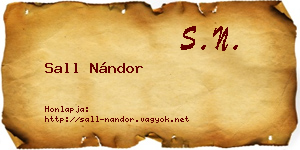 Sall Nándor névjegykártya