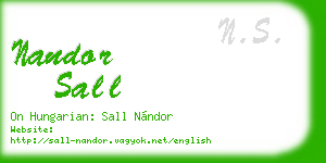 nandor sall business card